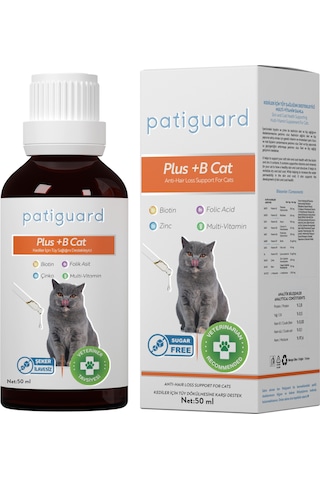 Patiguard Plus B For Cats Kedi İçin Tüy Dökülme Engelleyici 50 ML