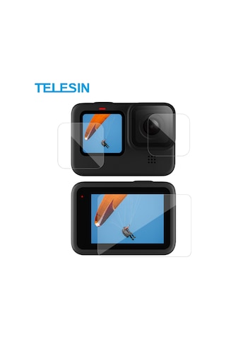 Xiyyadms Telesın 3'lü Cam Ekran Koruyucu - 9h Sertlikli - Gopro Hero 9 Black İçin - Dokunmatik Hassasiyetli - Kolay Kurulum