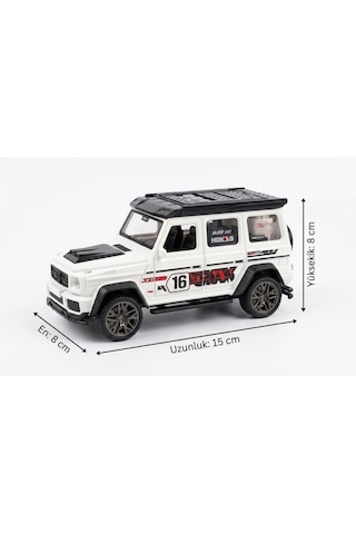 Duman Çıkaran 3 Buton Fonksiyonlu Işıklı Müzikli Sesli Sürtmeli 4x4 Arazi Aracı Temalı Oyuncak Araba Beyaz