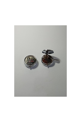 Mini Taşınabilir Cep Küllüğü - Gümüş Rengi Mini Cep Küllüğü - Çanta Küllüğü 5cm - İstanbul Galata Desenli Kapaklı Metal Mini Kül Tabağı