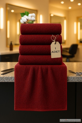 1 Tane Büyük Boy Pamuklu 50x90cm, Fitness Havlusu , Spor Havlusu , Kuaför Havlusu Kırmızı