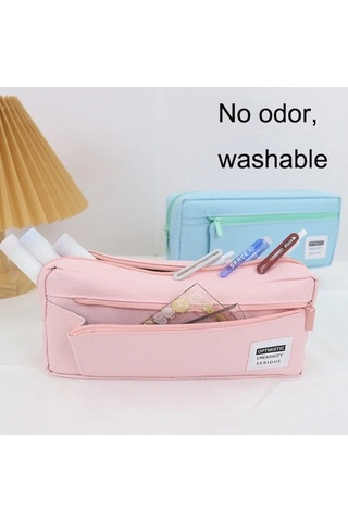 Willowhaven Qh2012 Çok Fonksiyonlu Taşınabilir Büyük Kapasiteli Kalem Kutusu Mavi 23x5x9cm Kanvas Kullanım: Kırtasiye Mavi