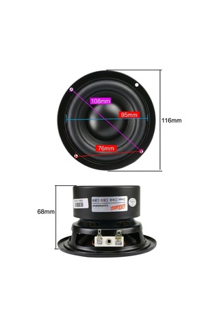 Ghxamp 4 Inç Woofer Subwoofer Hoparlör Ünitesi 8ohm 60 W