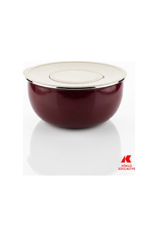 Emaye Karıştırma Kabı Bordo