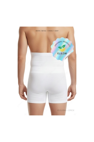 Elilom Korse Boxer Yüksek Bel Korseli Erkek İç Giyim Beyaz
