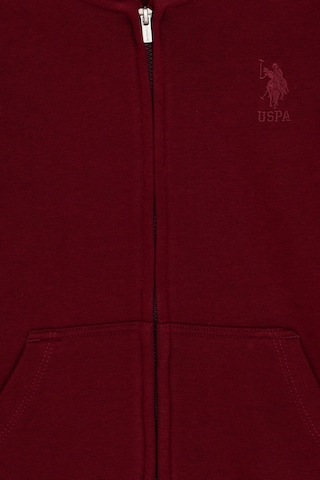 U.S. Polo Assn. Erkek Çocuk Bordo Basic Fermuarlı Sweatshirt 50289144-VR014