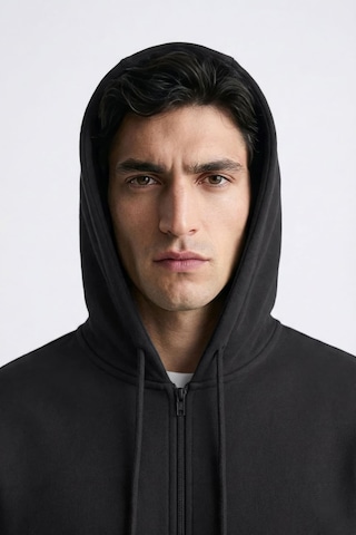 Markapia Erkek Fermuarlı Kapüşonlu İçi Polarlı Sweatshirt Antrasit L Xl