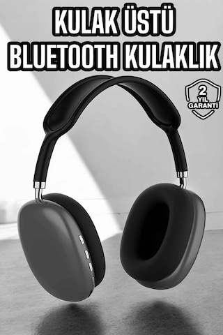 P9 Plus Kulaklık Siyah Bluetooth Bağlantılı Kulak Üstü Kablosuz Anc Özelliği