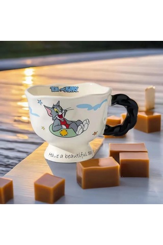 Yunboo Seramik Bardak, 360 Ml, Canlı Tasarım, Tüm Yaş Grupları İçin, 0-100 C Isı Dayanıklı, Önerisi Kırmızı