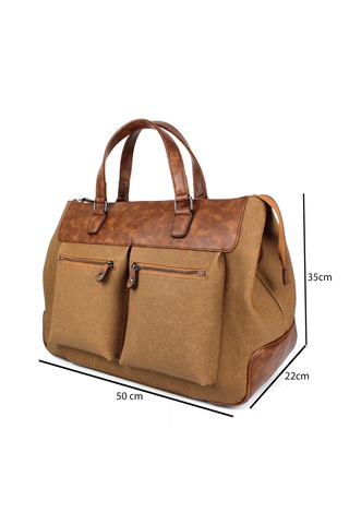 Seyahat Çantası Spor Çanta Taba Kanvas Kumaş El Valizi Taba