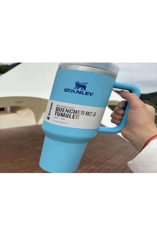 Geeksen Mavi 1.18l Büyük Kapasiteli 2. Nesil Otomobil Stalyeli Paslanmaz Çelik Isı Saklama Spor Bardak Mavi