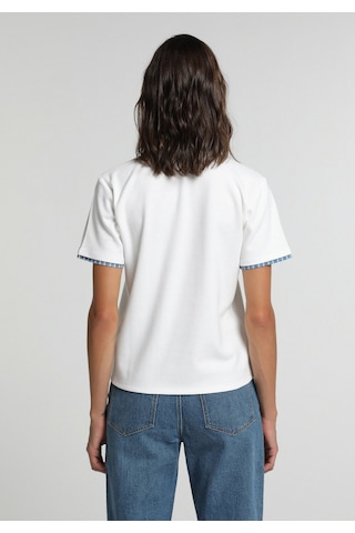 Colin's Colins Regular Fit Shirt Neck Düz Kadın Beyaz Kısa Kol Tişört Cl1083066 Q1.v2 Ofw