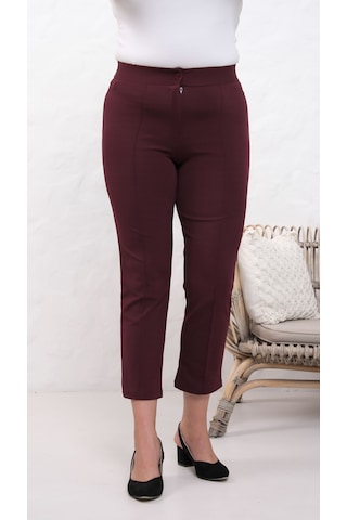 Paw Garage Likralı Bordo Büyük Beden Dar Paça Pantolon, 4 Mevsim, Vücudu Toplayan Pantolon Bordo