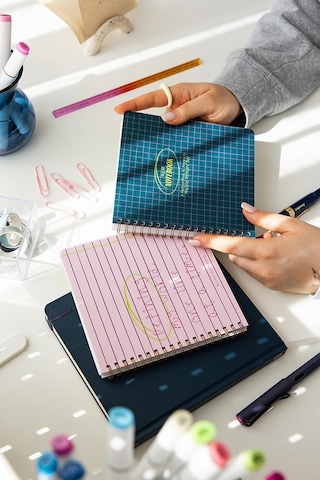 15x16 Spiralli Karton Kapak 2'li Çizgili Not Defter Seti - Lacivert