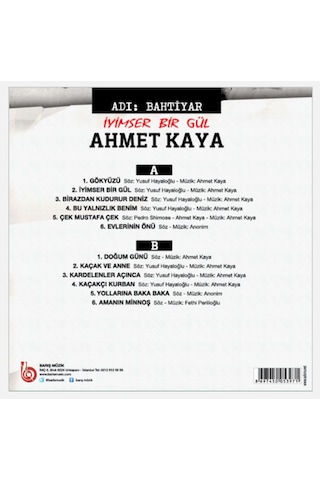 Ahmet Kaya - Adı Bahtiyar - İyimser Bir Gül 33'Lük LP Plak