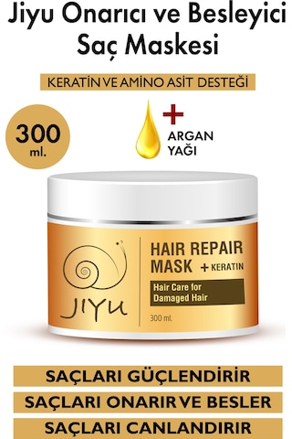 Jiyu Yıpranmış Saçlar İçin Onarıcı Besleyici Keratin Saç Maskesi 300 ML