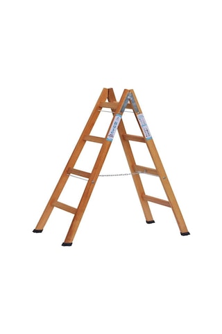 Buse 4 Basamaklı A Tipi Katlanır Gürgen Ahşap Merdiven 140cm