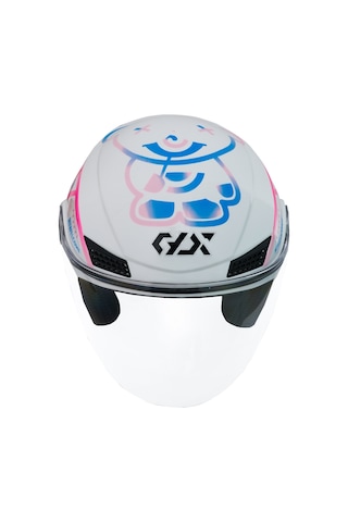 Gp Gx Mks005-Pwbb Şeffaf Vizörlü Motosiklet Yarım Kask Beyaz