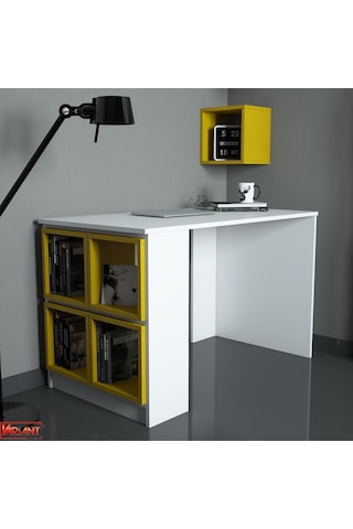Variant Variant Box Çalışma Masası - Beyaz / Sarı Beyaz