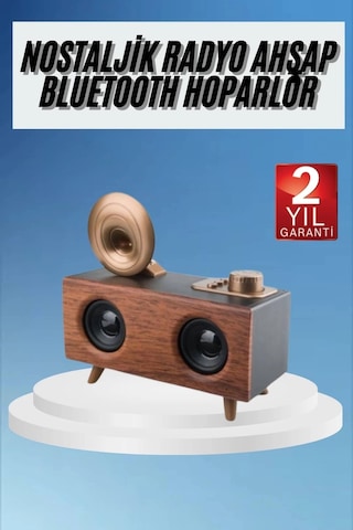 Buğz Gramafon Radyo Bluetooth Hoparlör Nostaljik Radyo Fm Radyo