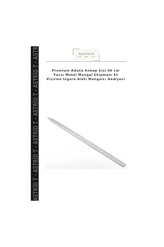 Premium Adana Kebap Şişi 60 Cm Yassı Metal Mangal Ekipmanı Et Pişirme Izgara Aleti Mangalcı Hediyesi Çok Renkli