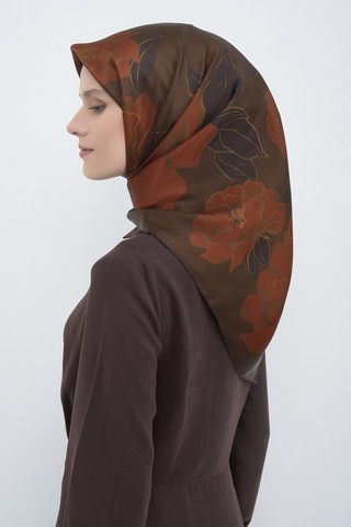 Armine Saf İpek Sura Eşarp-2026 İlkbahar-yaz- 950900d Kahverengi