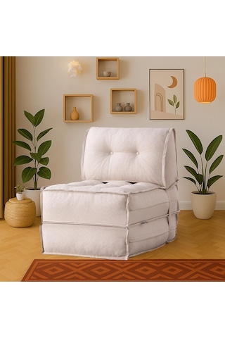 Yataklı Koltuk Mocca Keten Tek Kişilik Bej