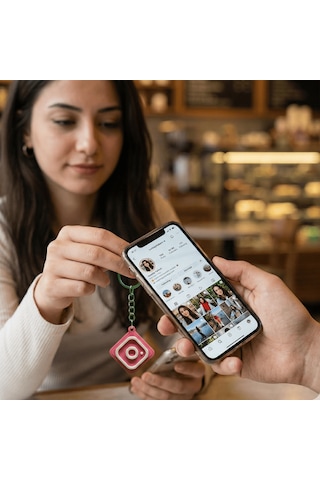 Nfc Instagram Nfc Akıllı Anahtarlık - Hızlı Takipçi Kazanma Aracı Açık Pembe