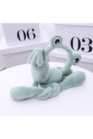 Ikkb Küçük Kurbağa Kulakları Kış Çocuk Sevimli Kulak Isıtıcı Süt Yeşil