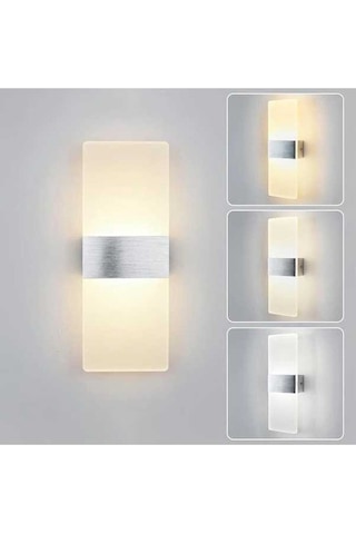 Fastbuy Dream011 Led Duvar Lambası - Modern Gümüş Mat, 3000k-6000k, Oturma-yatak Odası Gümüş