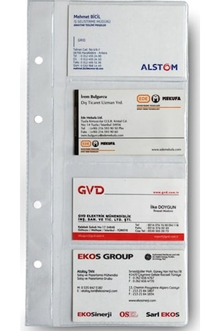 KARTVİZİT ALBÜMÜ YEDEĞİ 4 SIRALI 96 KARTLIK 237 ŞEFFAF 12X25,5 CM