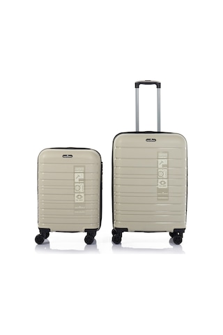 Hotowa Gold Pp Valiz 8010 Ekru Tsa Kilitli İkili Set Beyaz