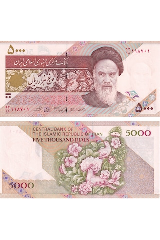 Iran 5.000 Riyal 1993 P145F Çil Eski Yabancı Kağıt Para