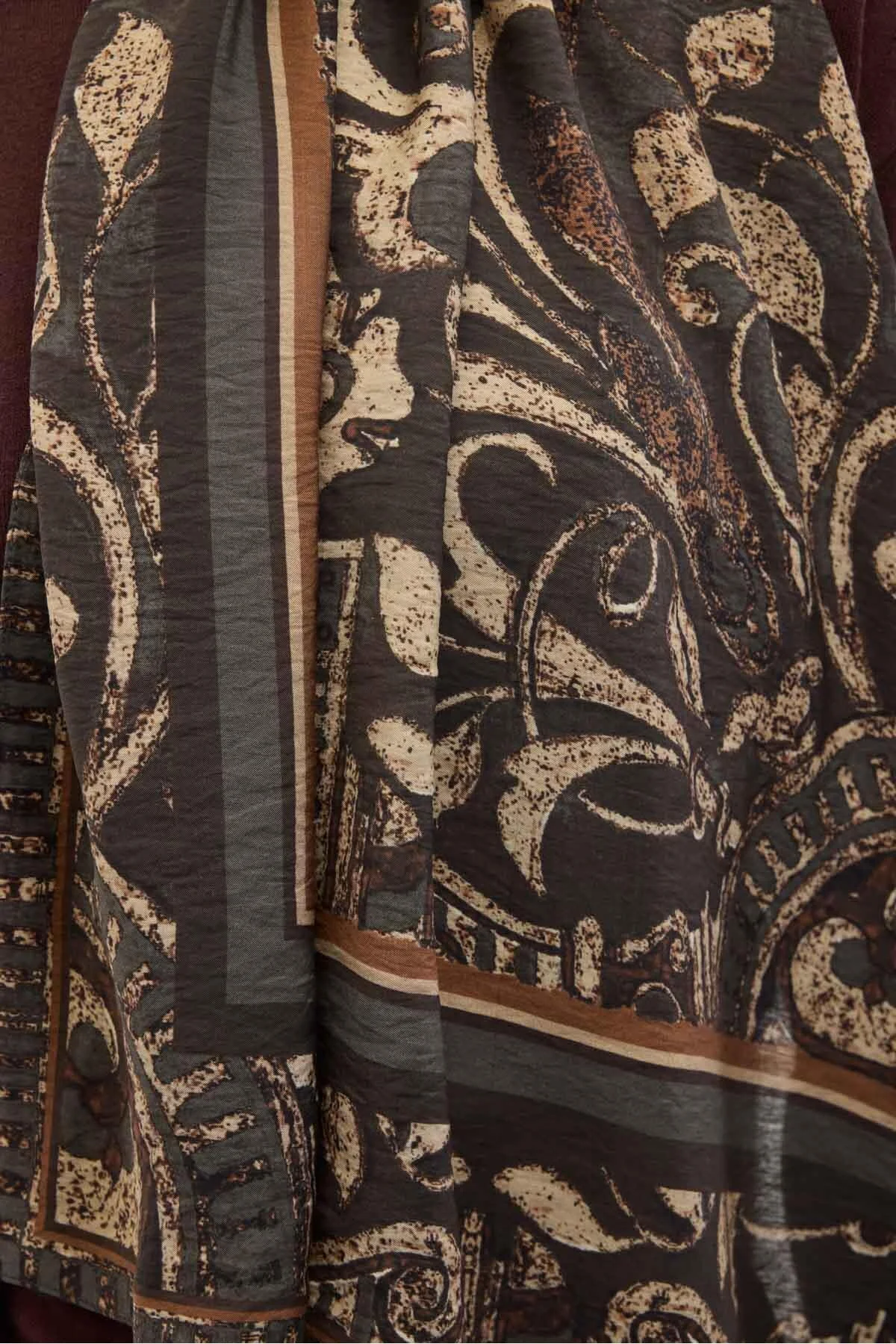 Silk Home Mayda Şal 81024-10 Koyu Kahverengi