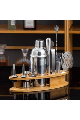 11 Parçalı Paslanmaz Çelik Kokteyl Şeker Seti - Profesyonel Bar Malzemeleri 550ml