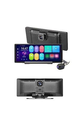 Hubrendy Tekno Android Ve İos Uyumlu Ön Arka Çift Kameralı Araç Ekranı Dokunmatik Carplay