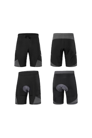 Arsuxeo 2 In 1 Cepli Yastıklı Bisiklet Şortu Erkekler Bisiklet M Siyah