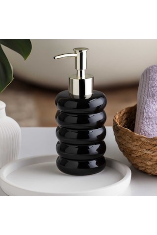 Porsima 3204 Seramik Tezgah Üstü Banyo Mutfak Lavabo Sıvı Sabunluk 275 ML Siyah
