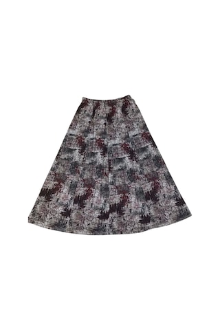 Kadın Büyük Beden Desenli Beli Lastikli Balık Etek Bordo