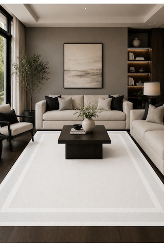 Modern Sisal 8001 Beyaz Leke Tutmayan Kaymaz Taban Salon Mutfak Koridor Balkon Halısı