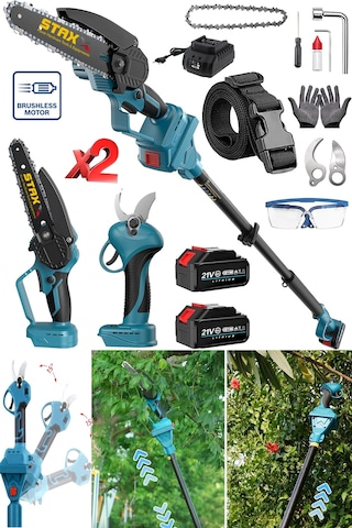 Staxx Tls21 21v X2 Çift Akülü 2,70mt Teleskopik Yüksek Dal Budama