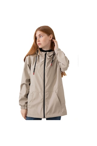 Kadın Taş Içi Astarlı Su Geçirmez Ve Rüzgara Dayanıklı Kapüşonlu Cepli Yağmurluk - Rüzgarlık Taş
