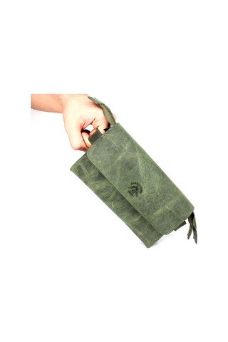 Alphaclub Bag Erkek Haki Renk Hakiki Deri El Ve Portföy Çantası