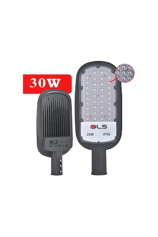 30W Led Yol Sokak Armatür DLS Park Bahçe Çevre Site Bina Dış Mekan Lamba Aydınlatma Ledli Sokak Armatürü Beyaz