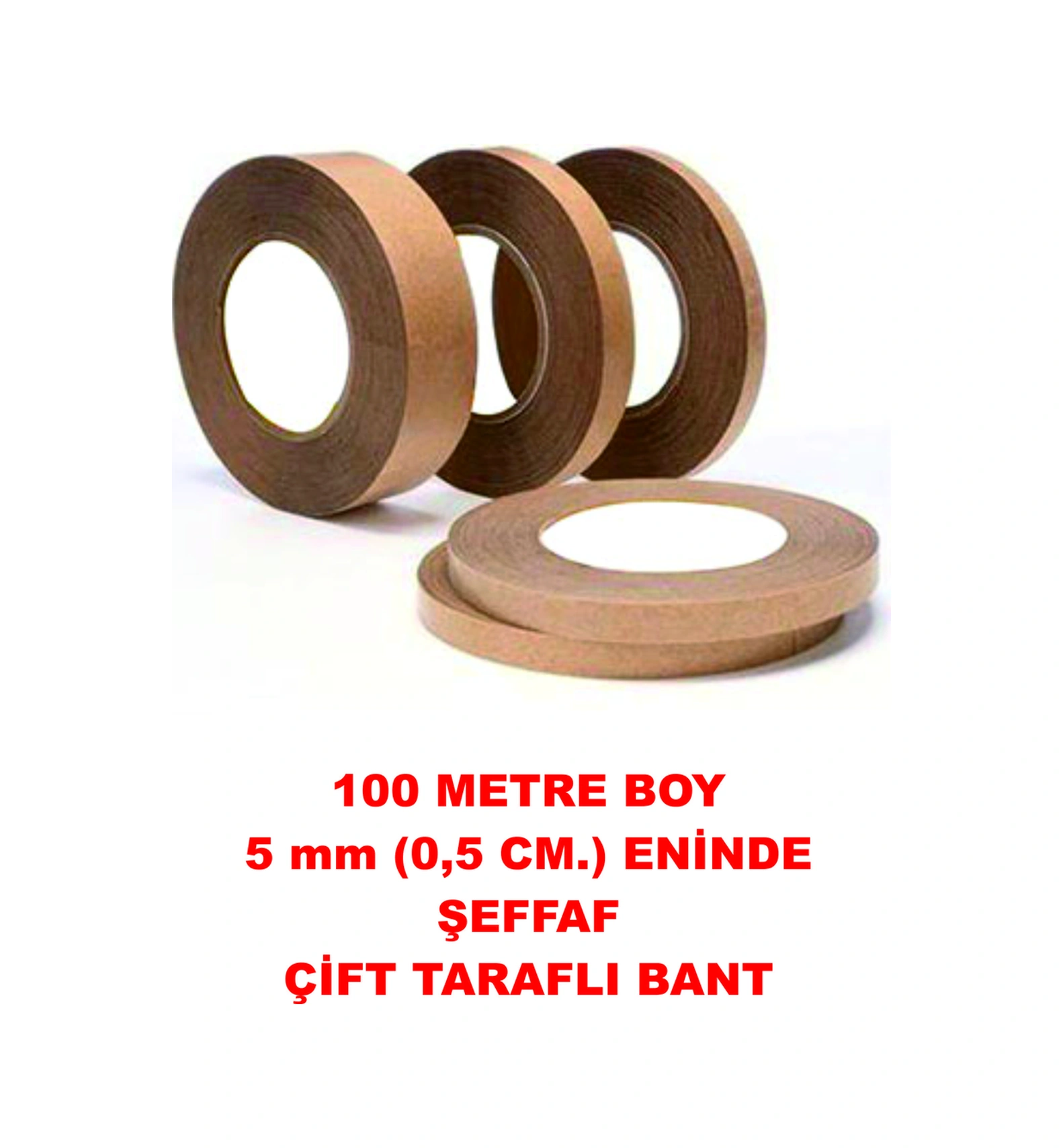 Çift Taraflı Kraft Bant 100 M. Uzunlukta 5 Mm Eninde