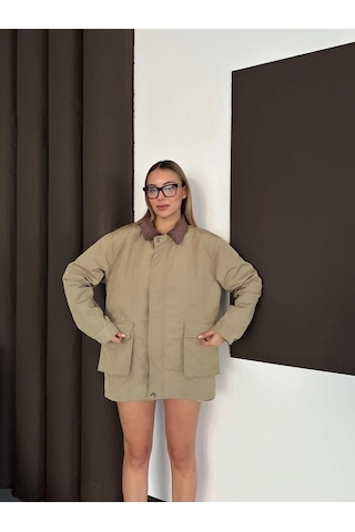 Astarlı Yaka Detaylı Artos Ceket Haki St2651019 Haki