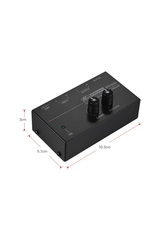 Hfambition Küçük Boy Metal Kapaklı Fon Preamp, Ses Kontrolü İle Rca/1/4 Trs Bağlantıları, Siyah, 110-240v Avrupa Tipi 10"