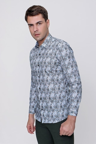 Efor G 1479 Slim Fit Mavi Spor Gömlek Mavi