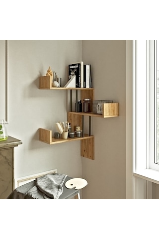 Robinhome Robin Home Atlantis Köşe Duvar Rafı Kitaplık As17-A