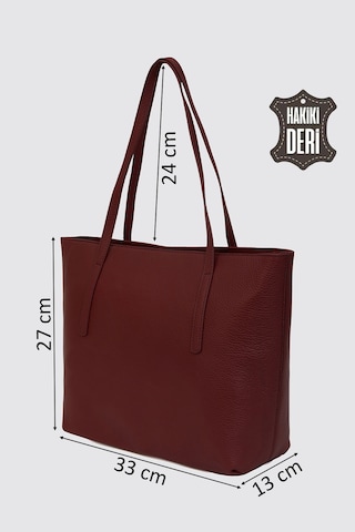 Hakiki Deri Kadın Omuz Çantası Bordo Smr6425 Bordo
